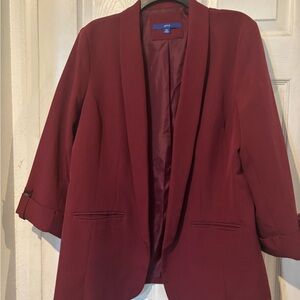 Apt. 9 Burgundy Shawl Collar Blazer with Textured Fabric